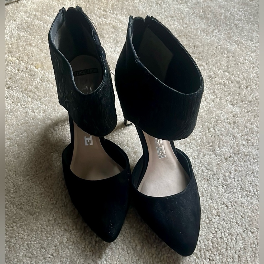 Revolution Black Suede Heels, Size 6.5
